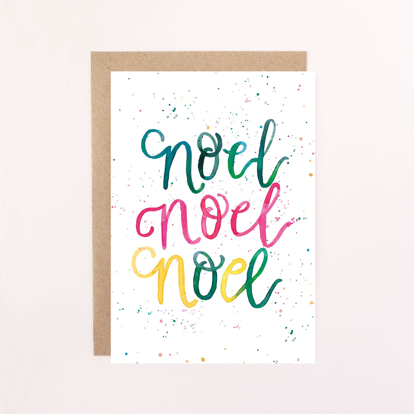 Noel Noel Noel Christmas Quote Greetings Card