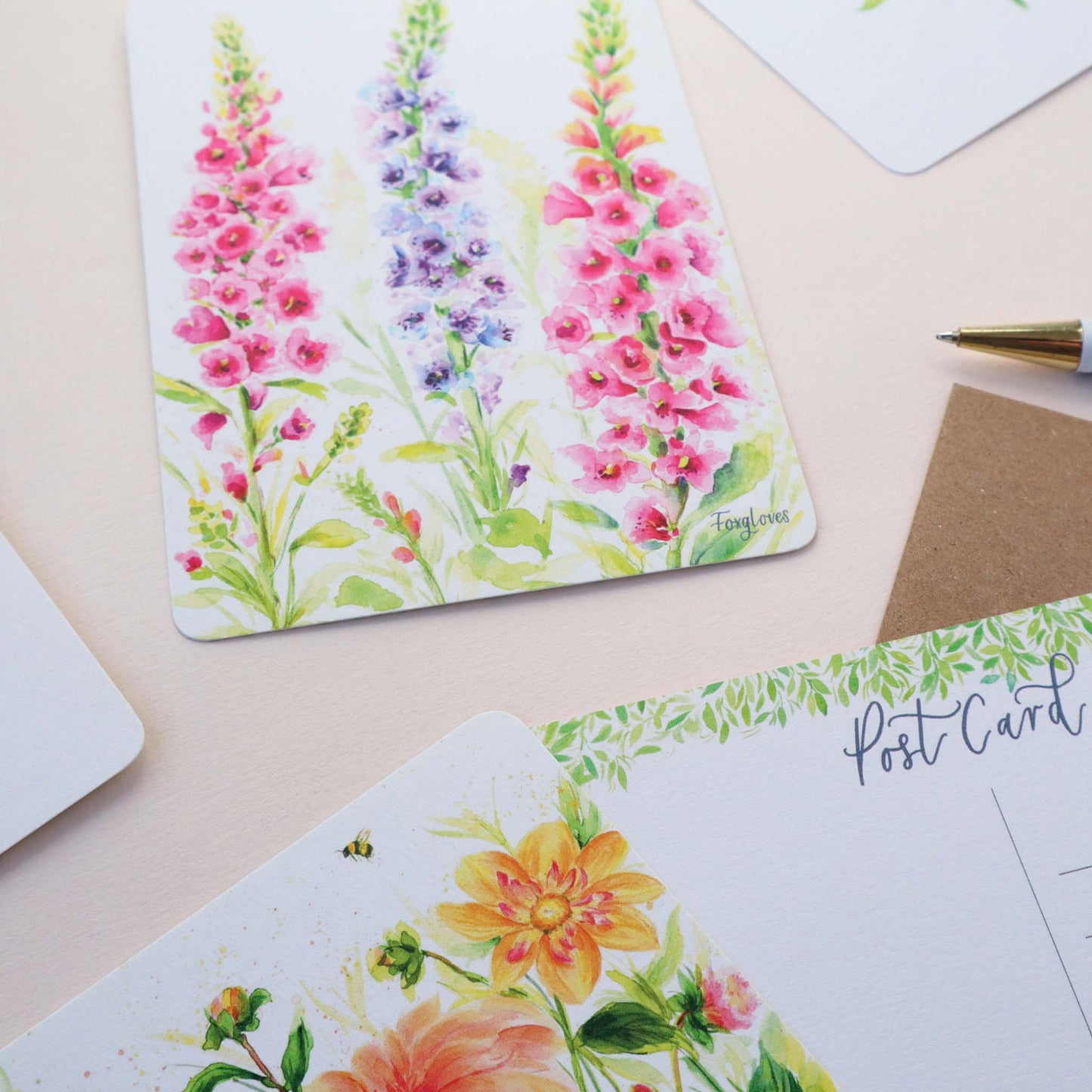 Foxglove Floral Postcard