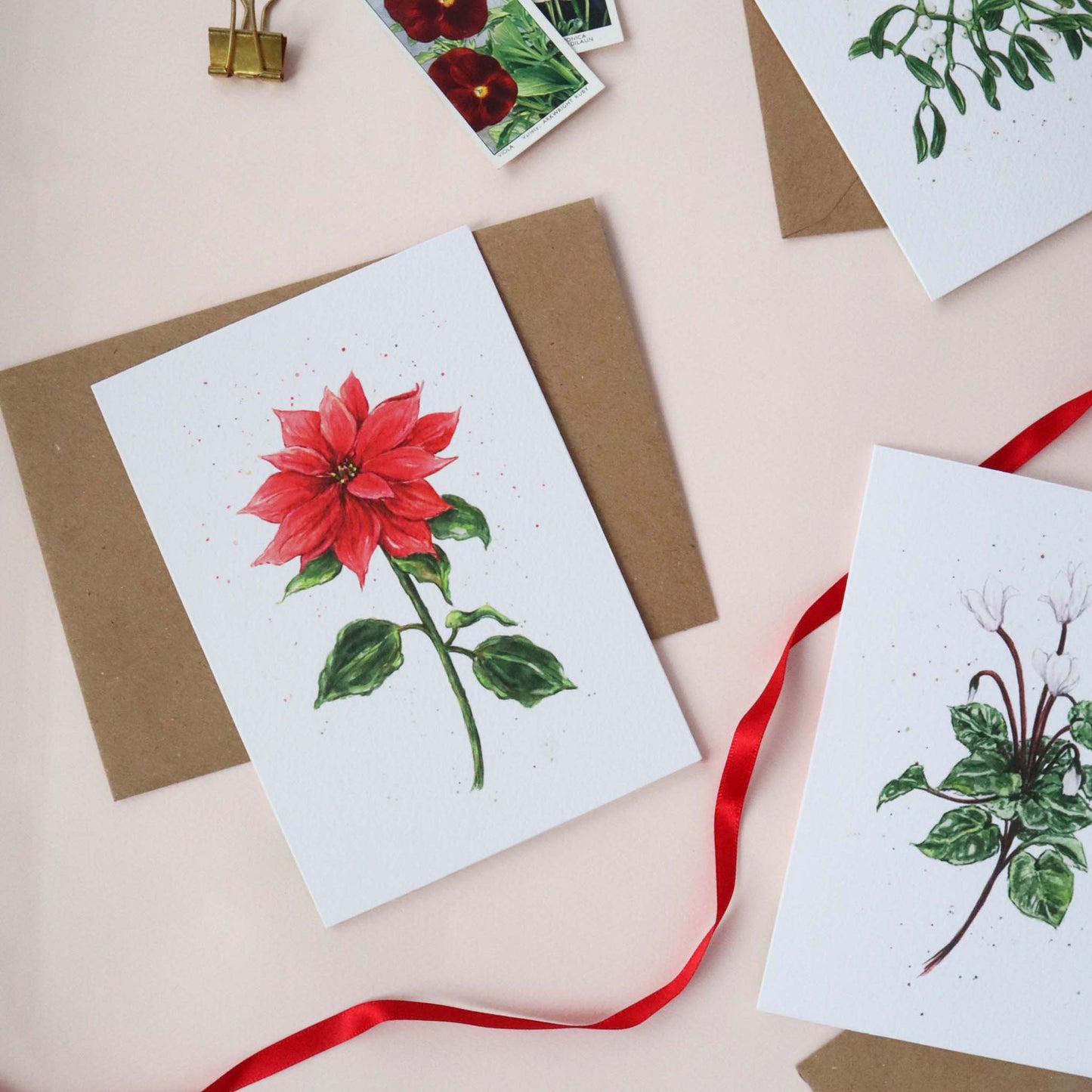 Poinsettia Greetings Card