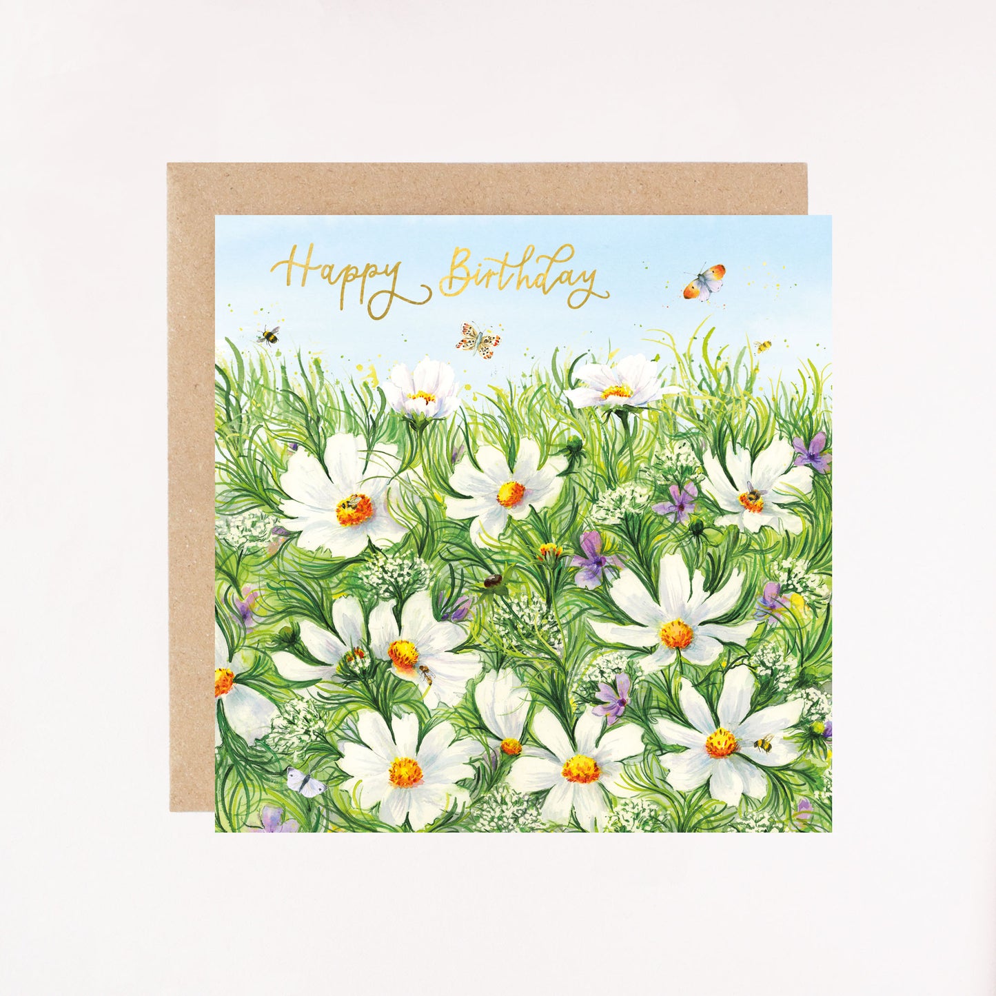 Cosmos Fields Foil Greetings Card