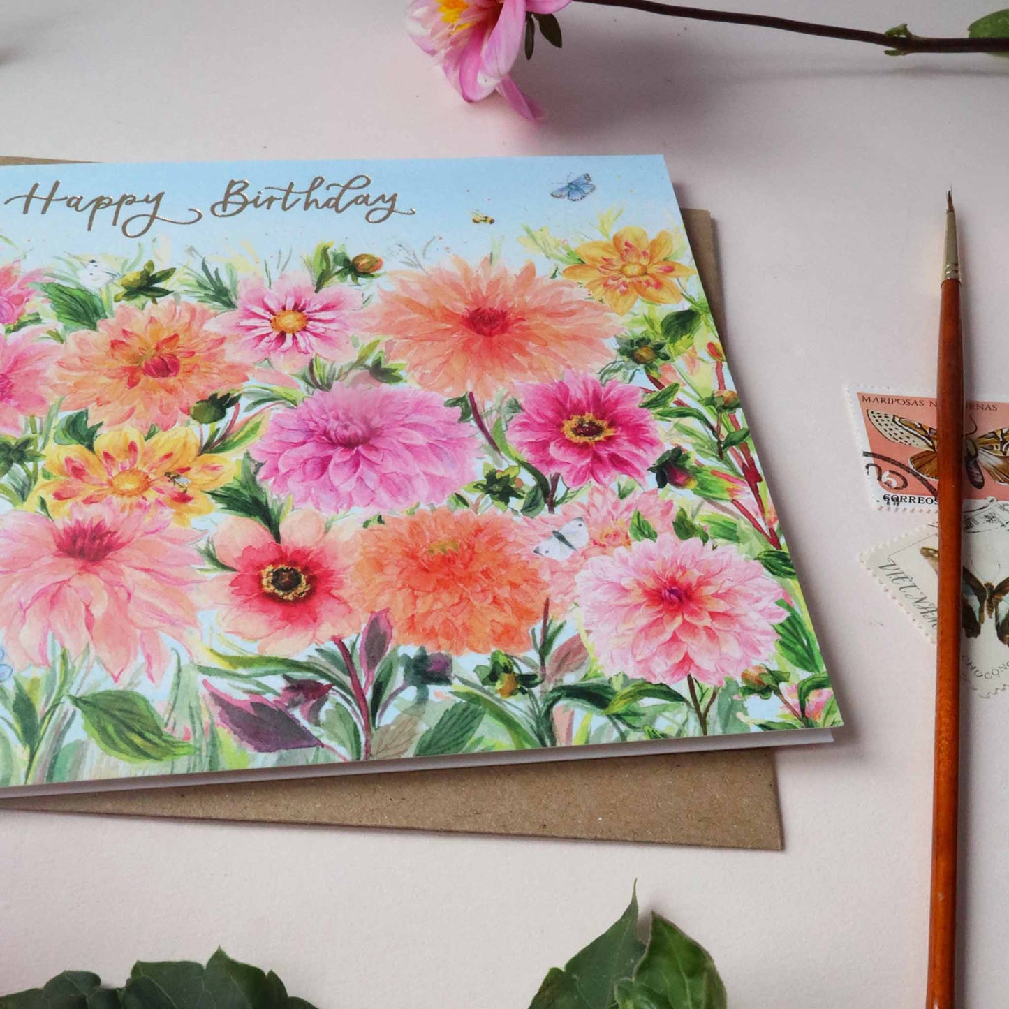 Dahlia Fields Foil Card