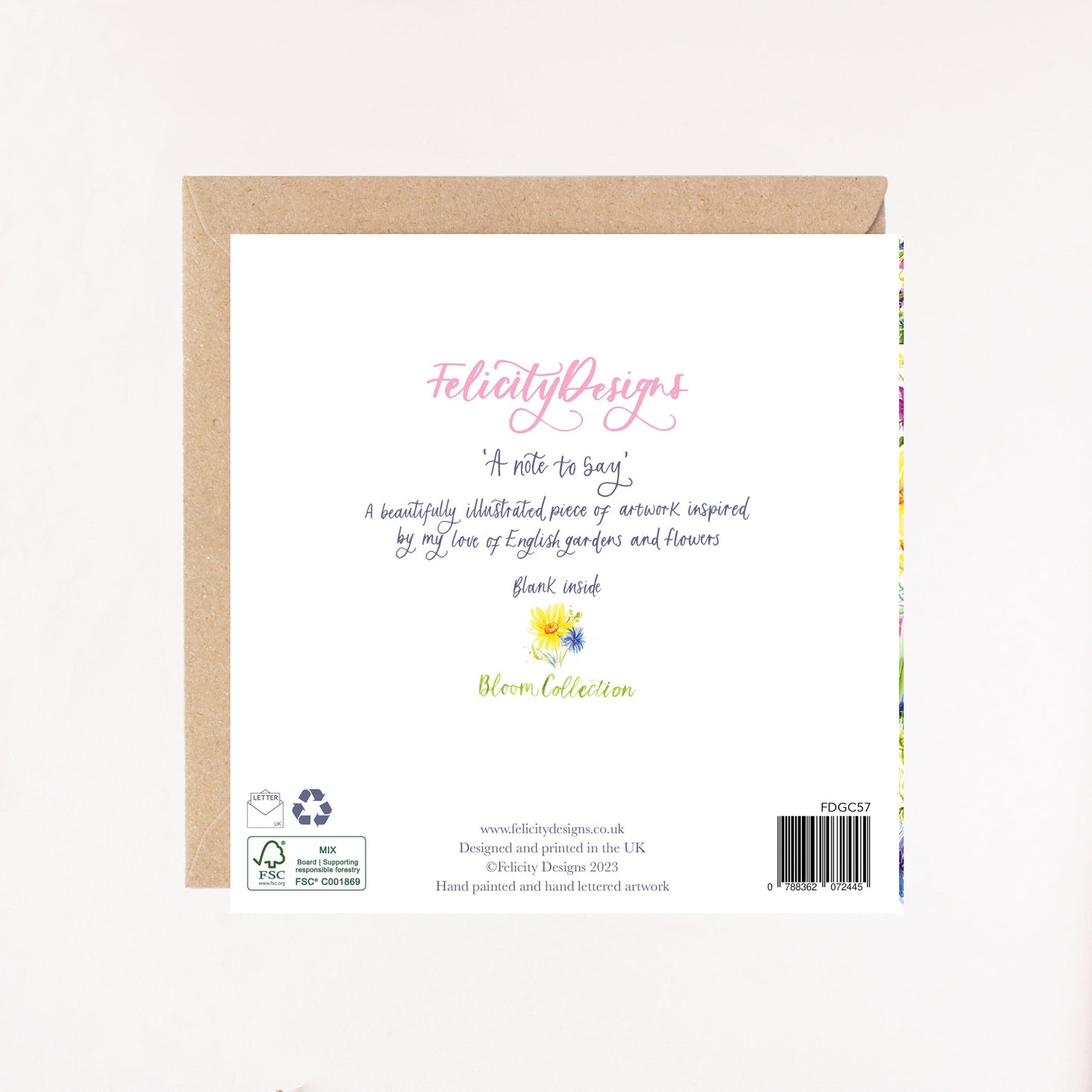 A Note To Say Foil Greetings Card