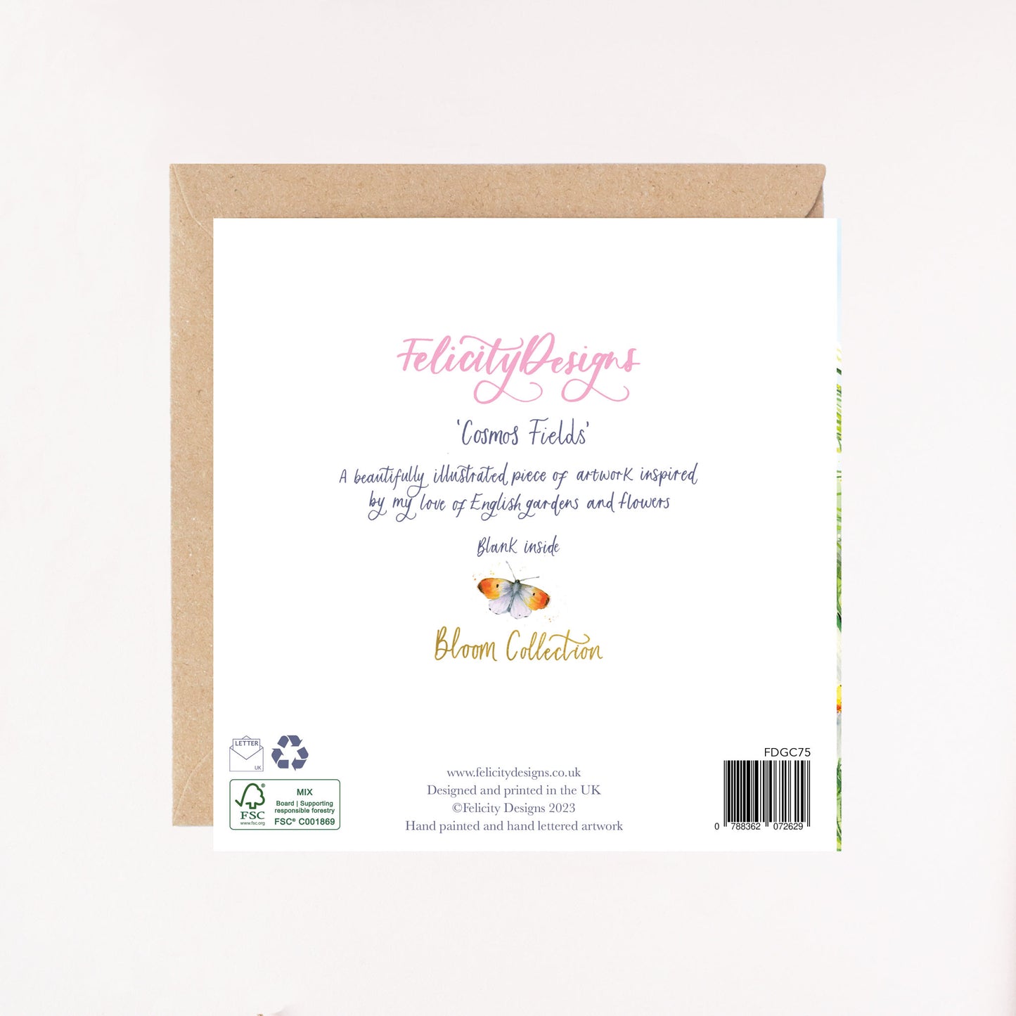 Cosmos Fields Foil Greetings Card