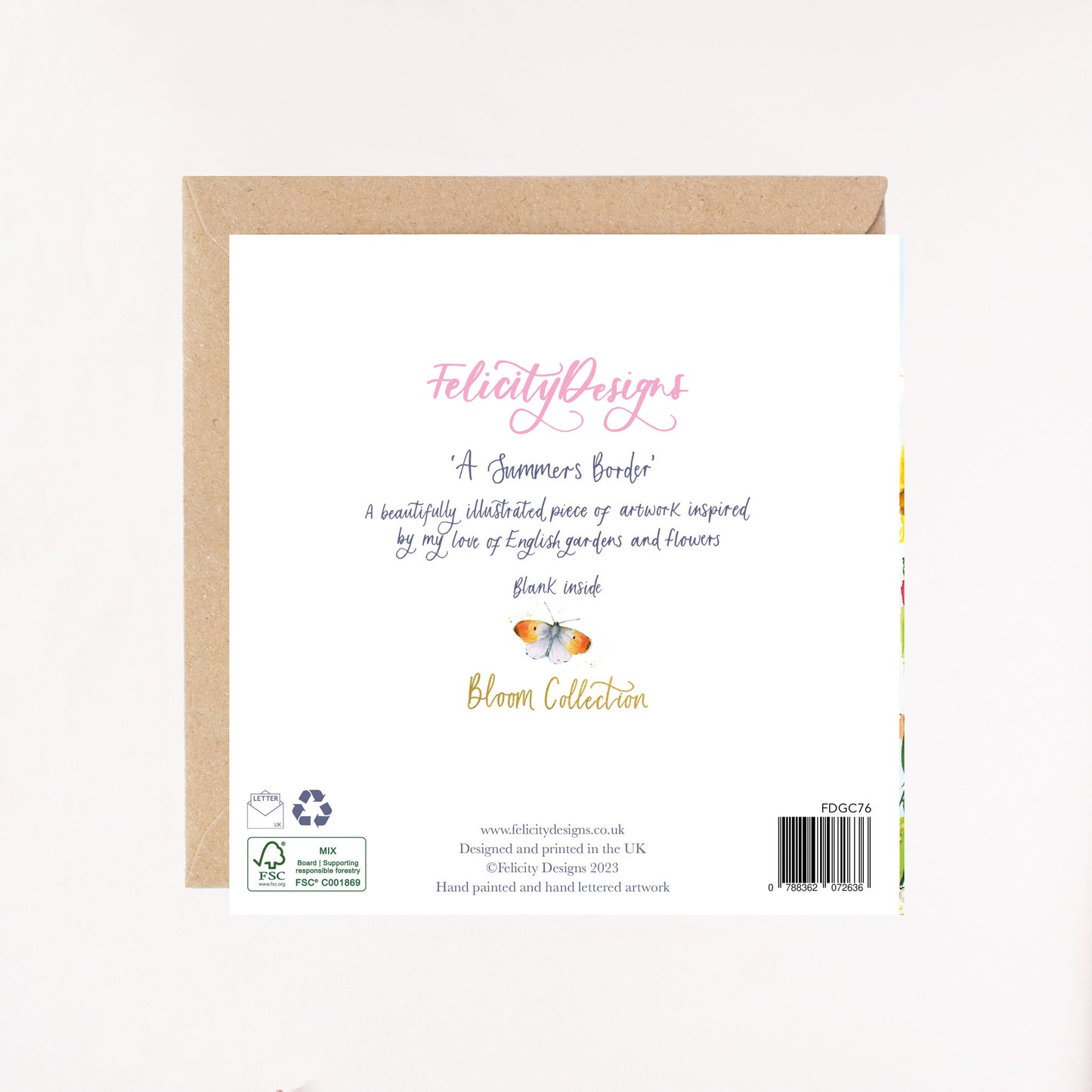 A Summers Border Foil Greetings Card