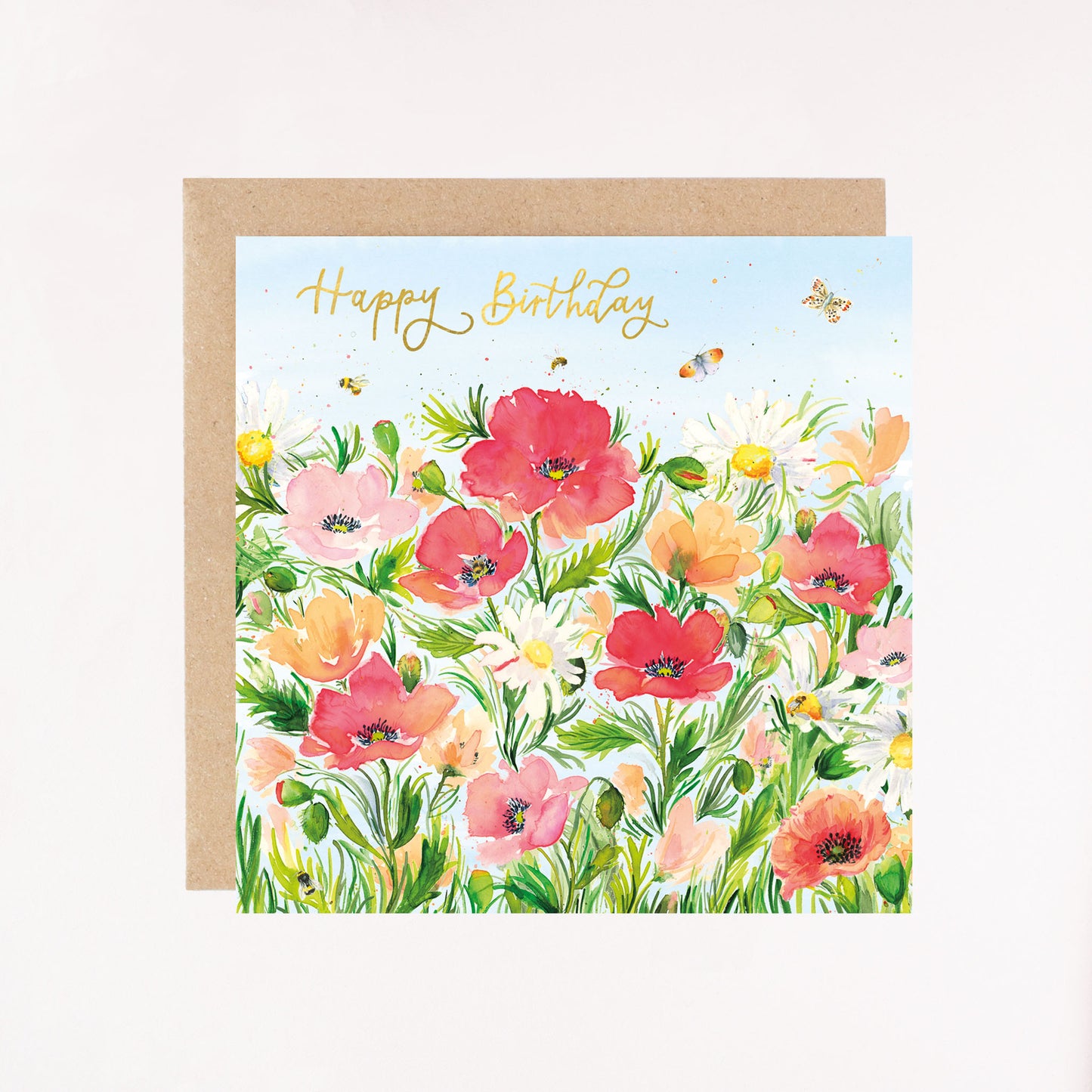 Poppy Fields Foil Greetings Card