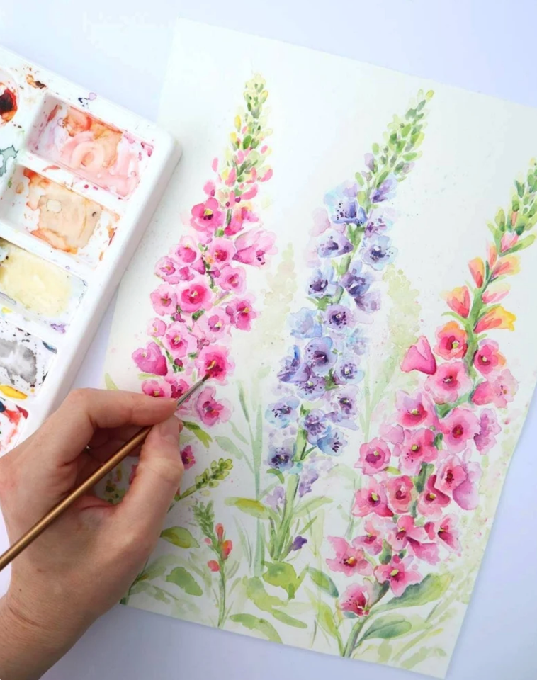 "Foxgloves In Bloom" Giclee Fine Art Print