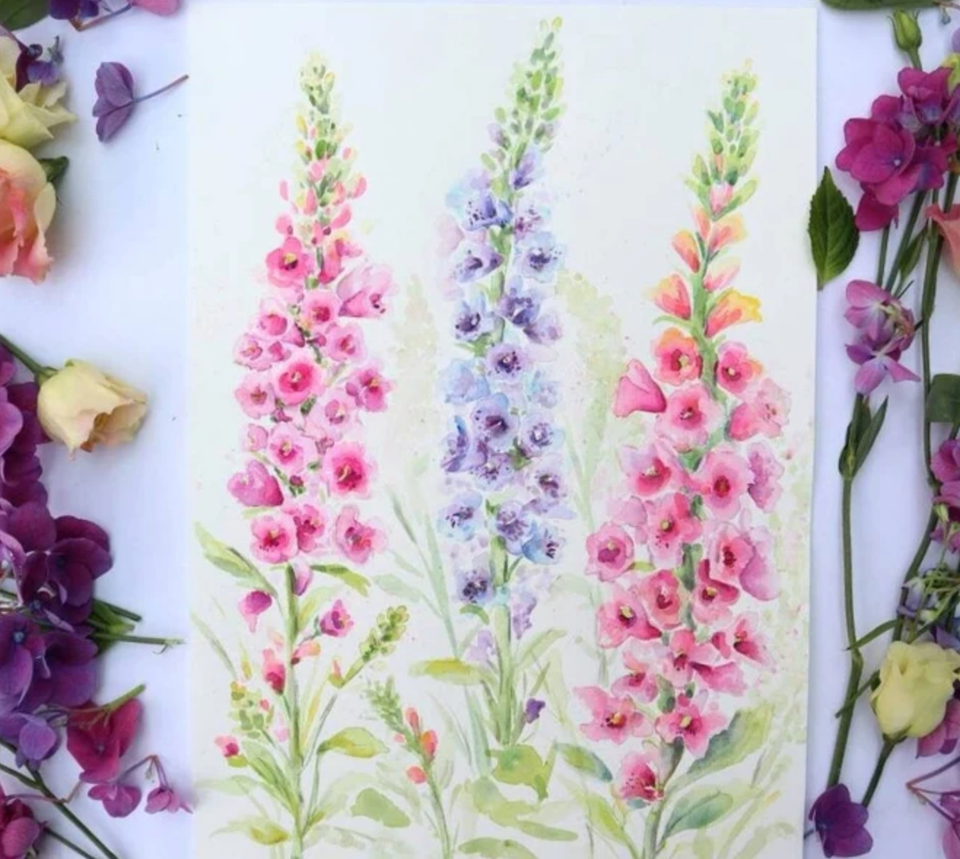 "Foxgloves In Bloom" Giclee Fine Art Print