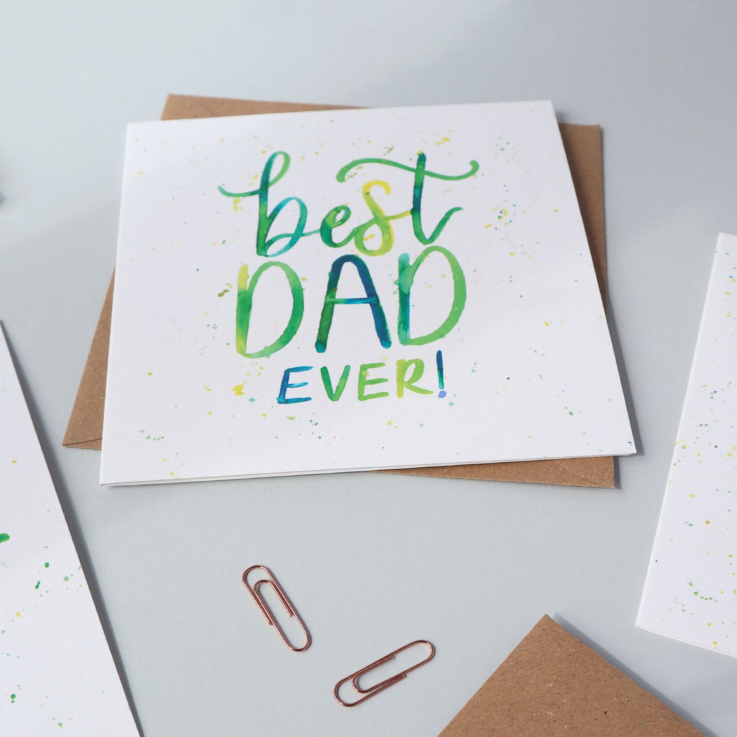 Best Dad Ever! Watercolour Quote Card