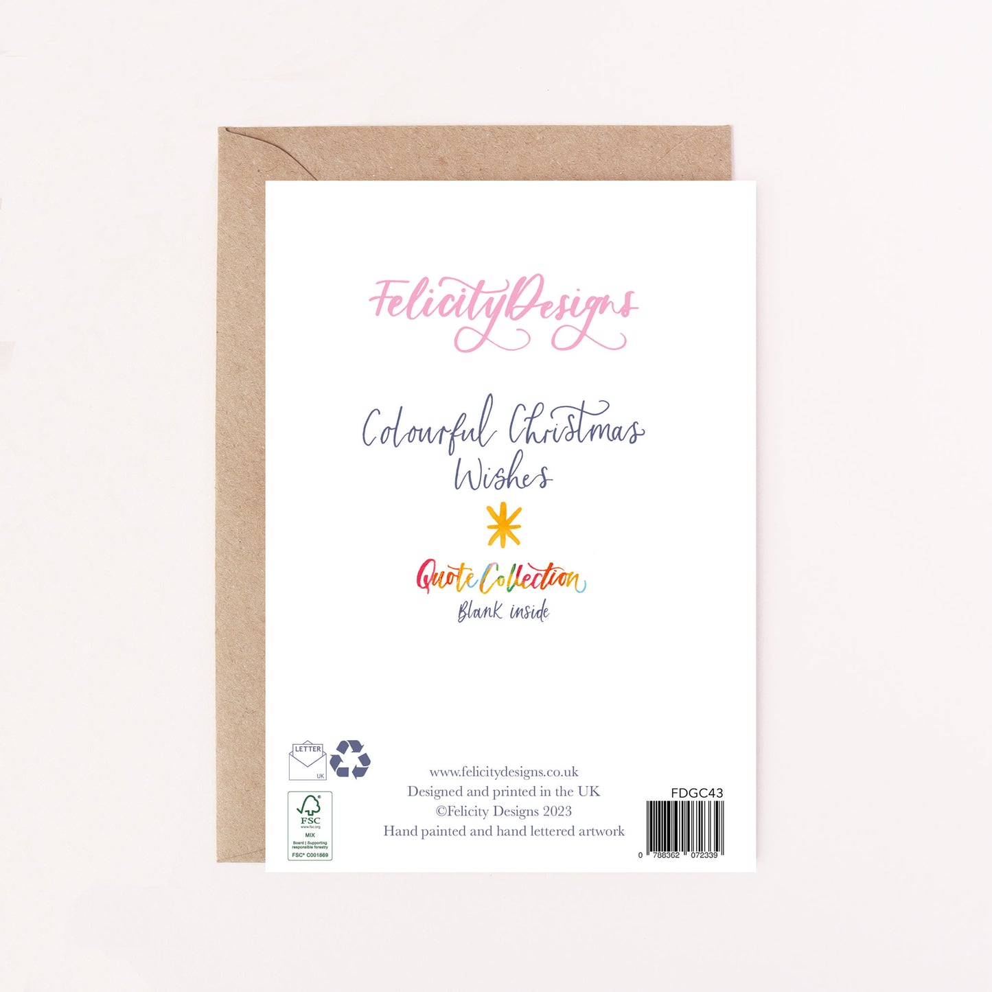 Merry & Bright Christmas Quote Greetings Card