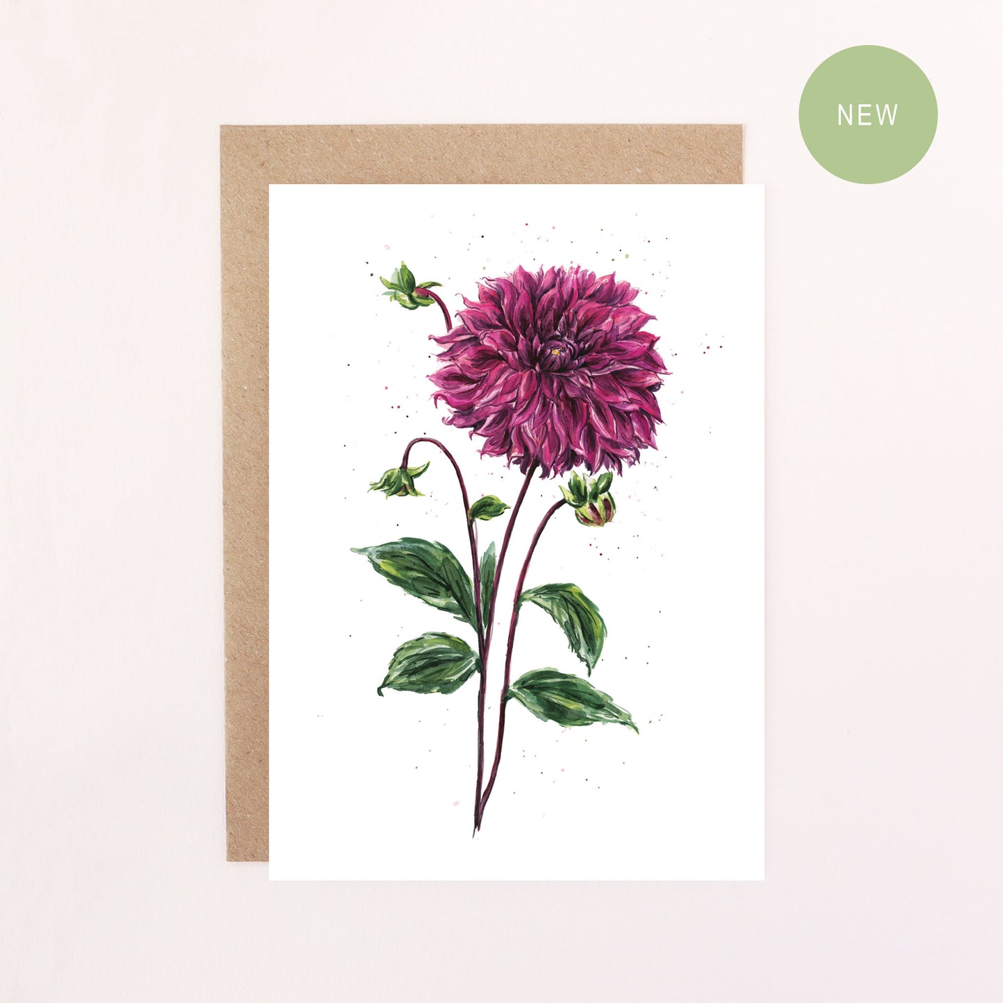 Dahlia Thomas Edison Greetings Card - Floral Botanical Greeting Card