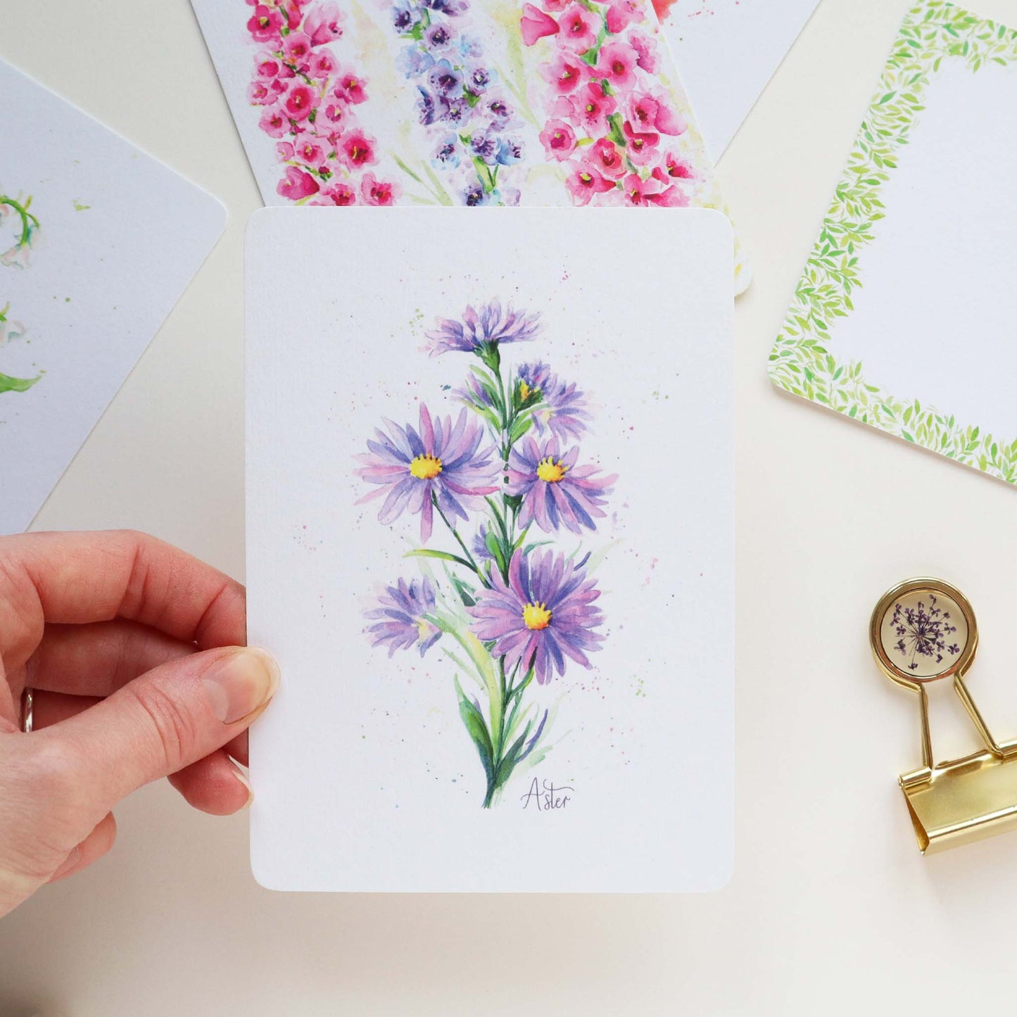 Aster Floral Postcard