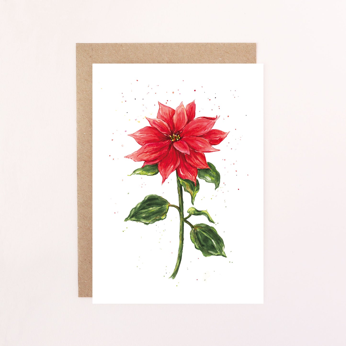 Poinsettia Greetings Card