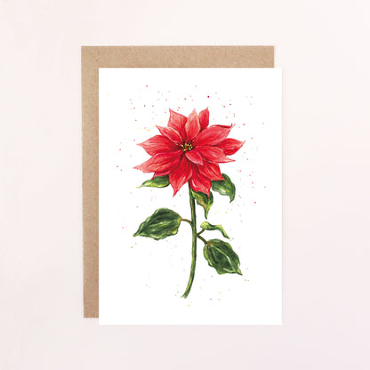 Poinsettia Greetings Card
