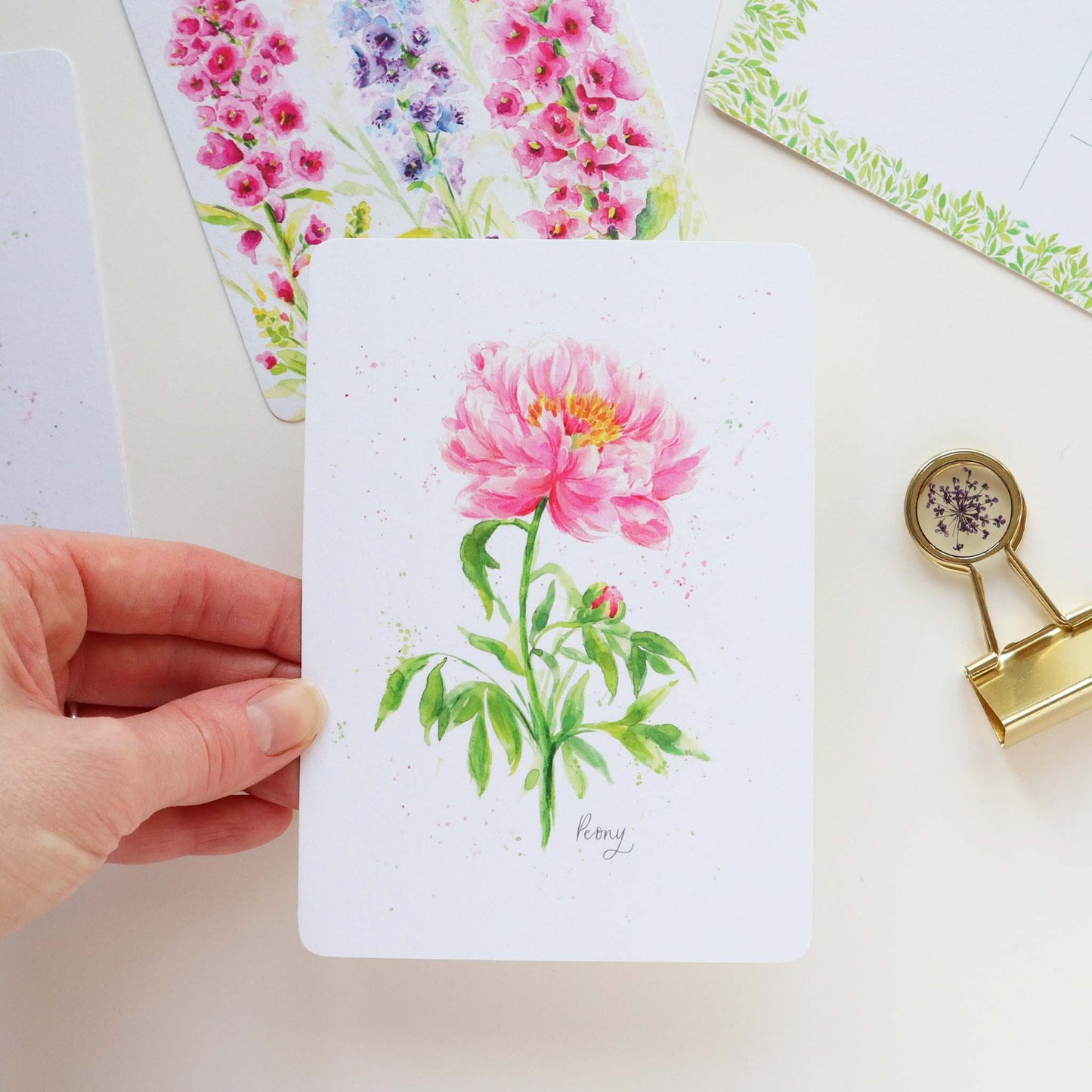 Peony Floral Postcard