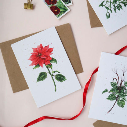 Poinsettia Greetings Card
