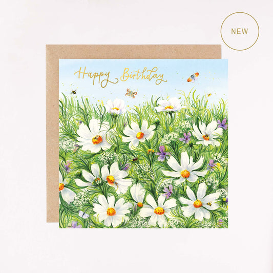Cosmos Fields Foil Greetings Card