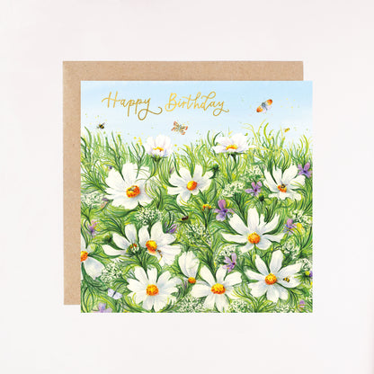 Cosmos Fields Foil Greetings Card