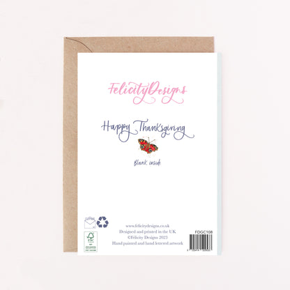 Happy Thanksgiving Harvest Greeting Card, Autumn Holiday