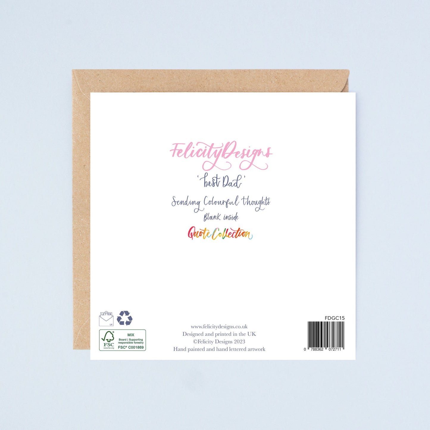 Best Dad Ever! Watercolour Quote Card