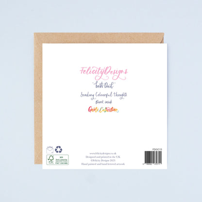 Best Dad Ever! Watercolour Quote Card