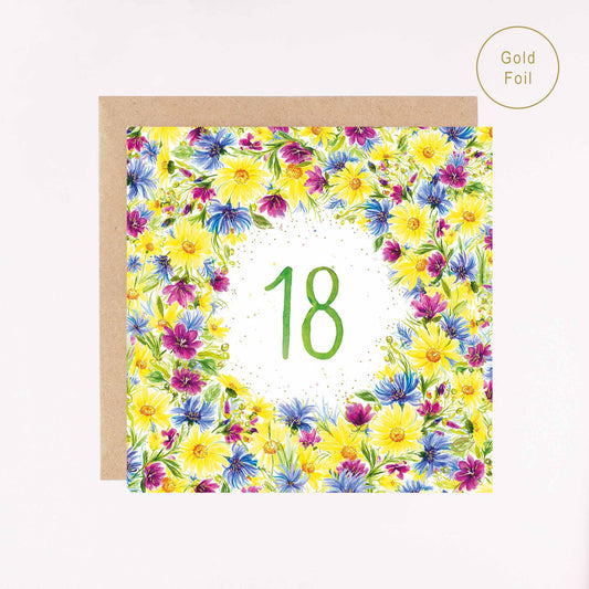 Age 18 Gold Foil Greetings Card