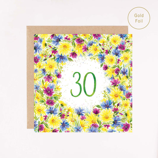 Age 30 Gold Foil Greetings Card