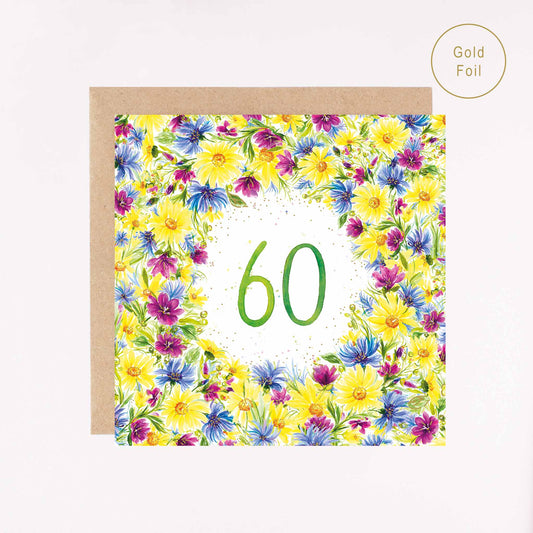 Age 60 Gold Foil Greetings Card