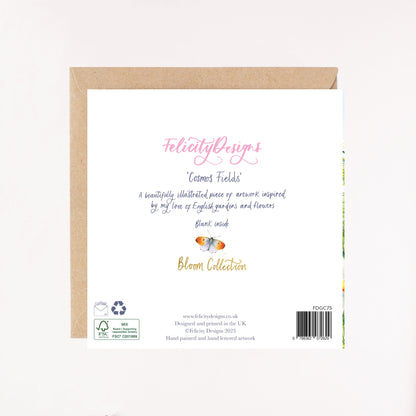 Cosmos Fields Foil Greetings Card