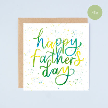 Happy Father's Day, Watercolour Quote Card