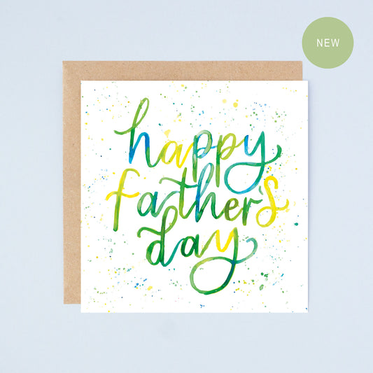 Happy Father's Day, Watercolour Quote Card