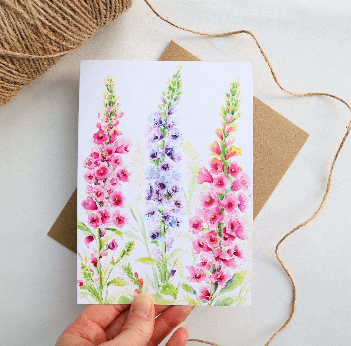 Foxgloves In Bloom Greetings Card