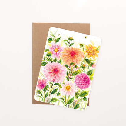 Dahlia Floral Postcard