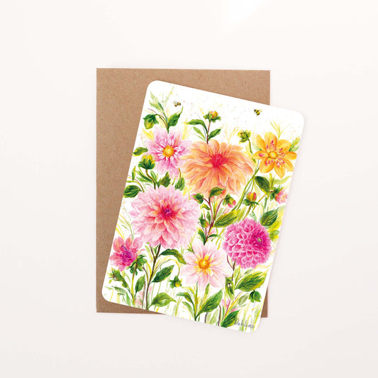 Dahlia Floral Postcard