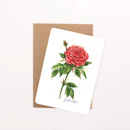 English Garden Red Rose Postcard