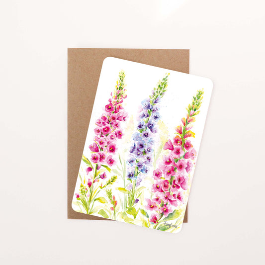Foxglove Floral Postcard
