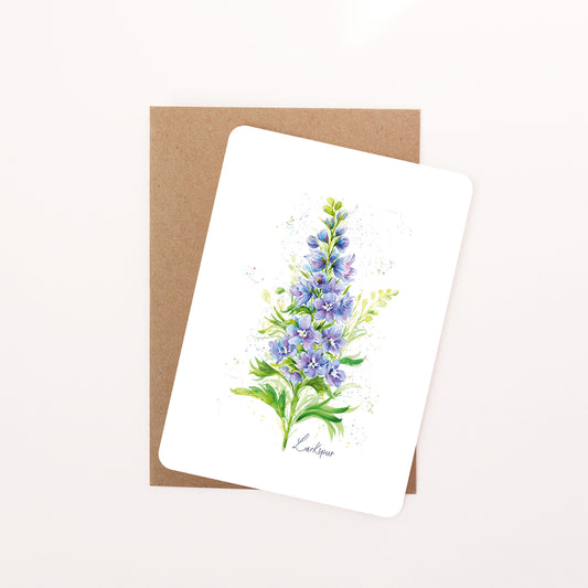Larkspur Floral Postcard