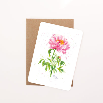 Peony Floral Postcard