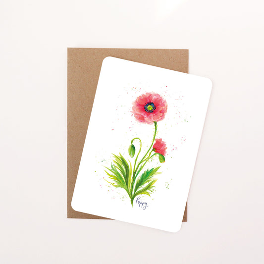 Poppy Floral Postcard