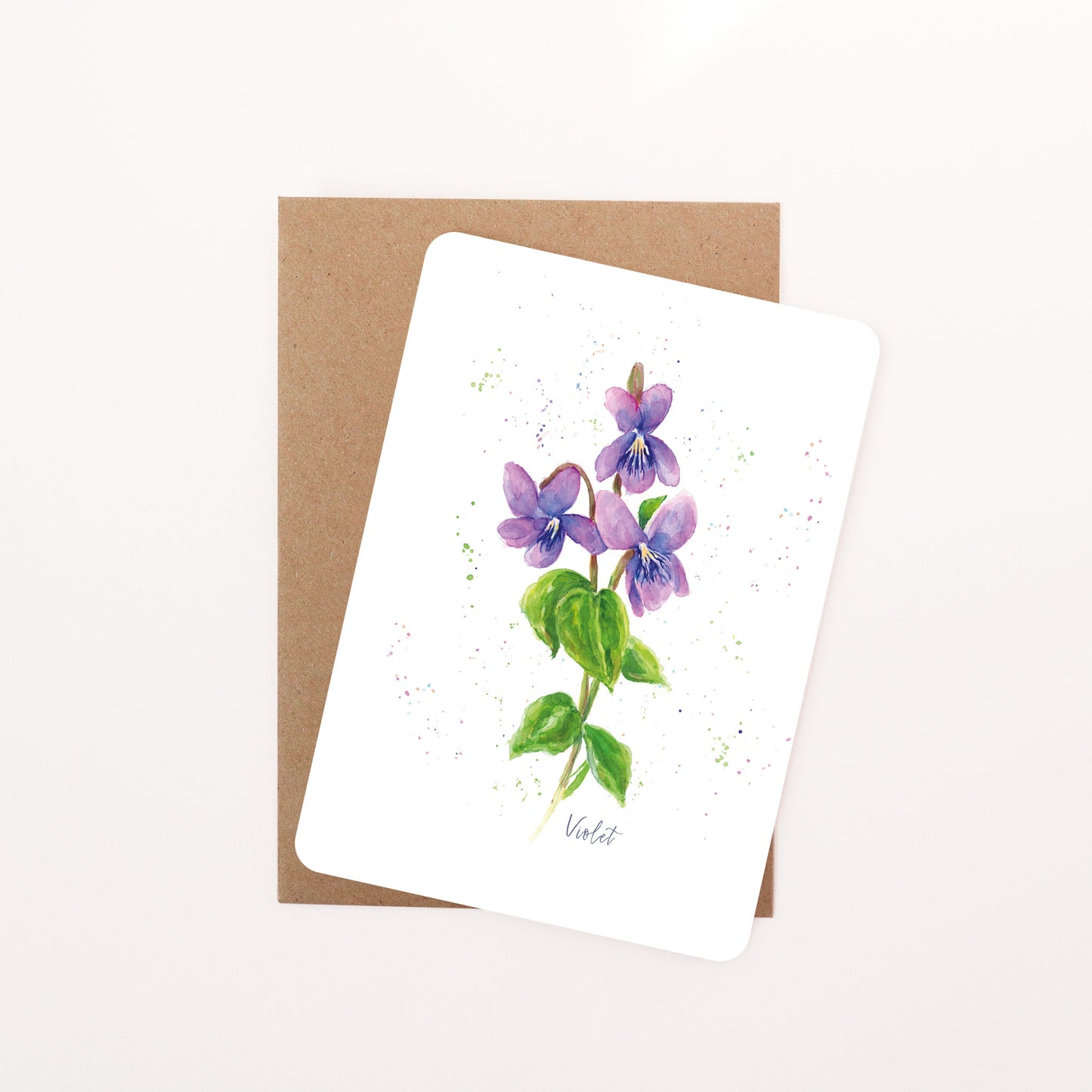 Violet Floral Postcard