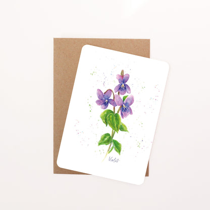 Violet Floral Postcard