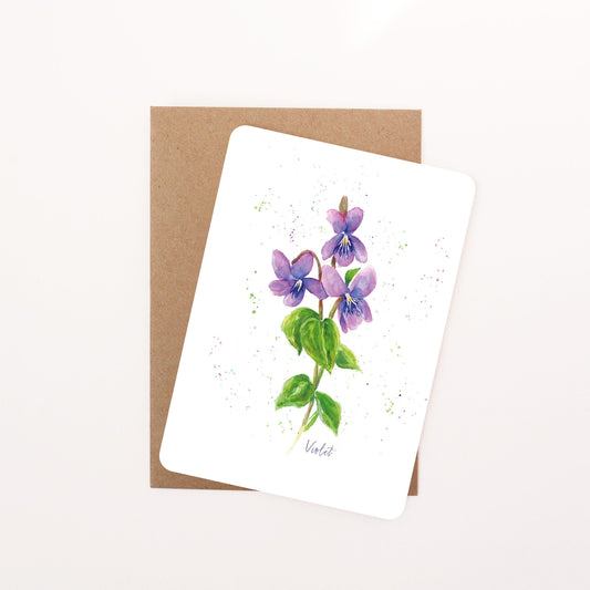Violet Floral Postcard