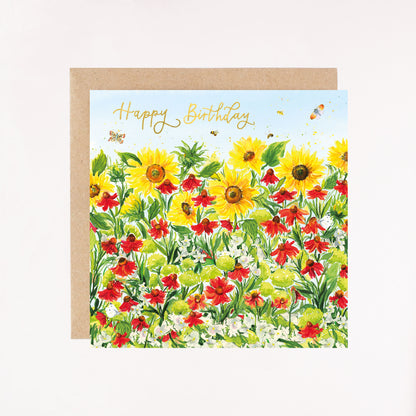 A Summers Border Foil Greetings Card