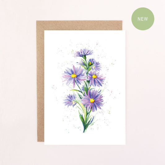 Aster Greetings Card