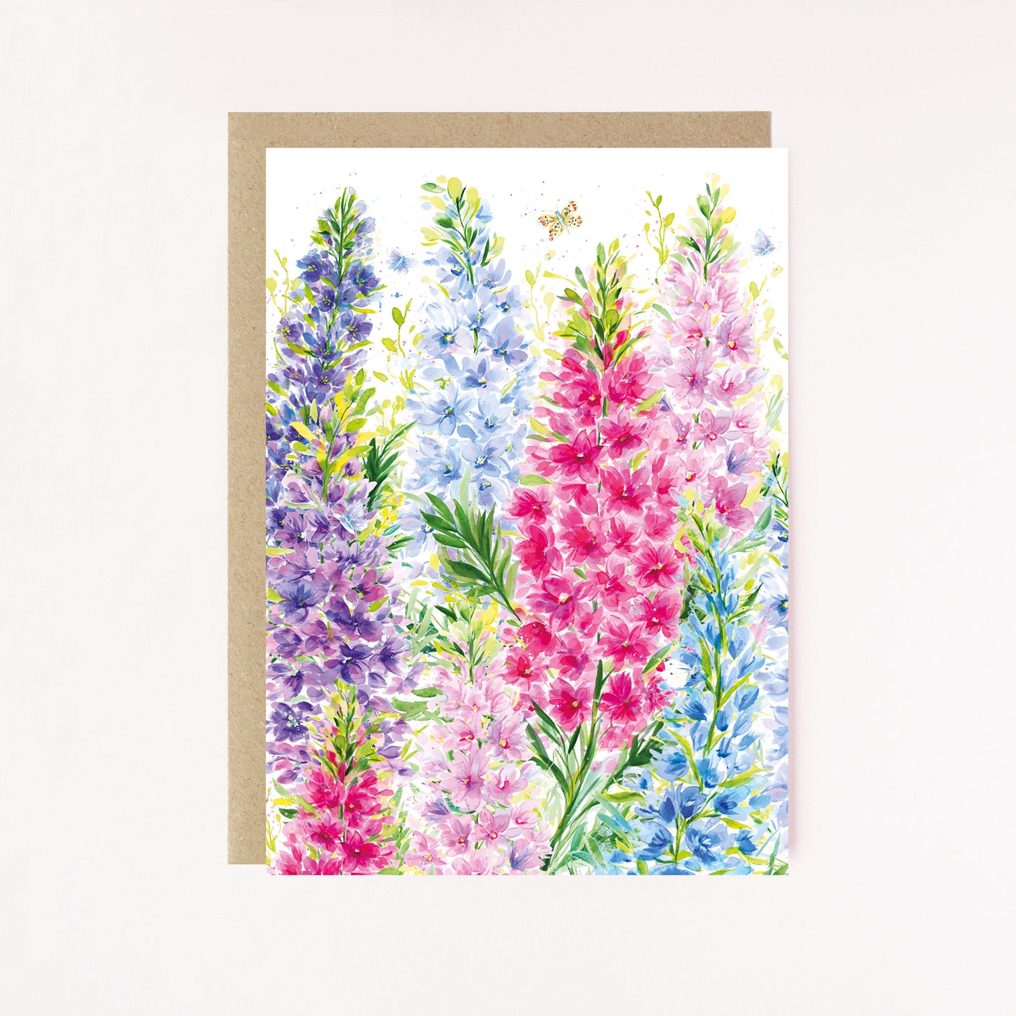 Delphiniums in Bloom Greetings Card