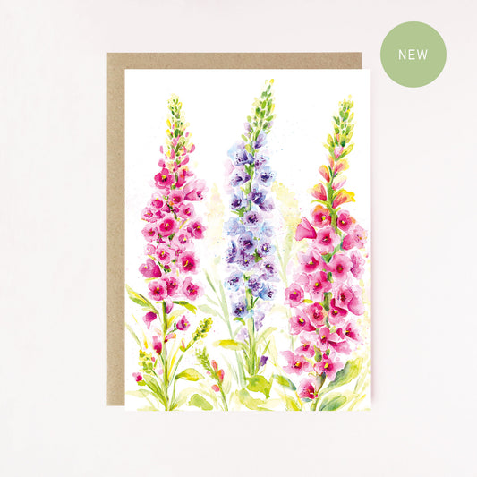 Foxgloves In Bloom Greetings Card