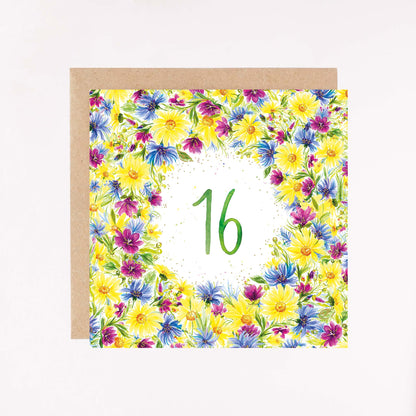 Age 16 Foil Greetings Card