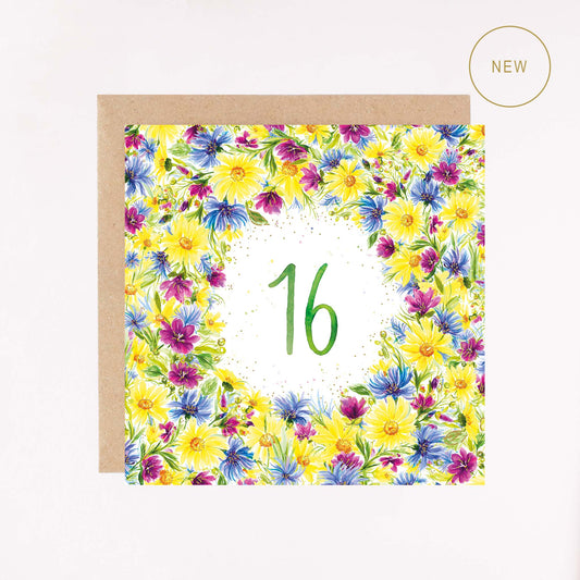 Age 16 Foil Greetings Card