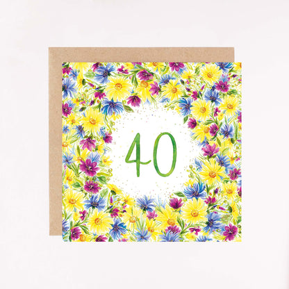 Age 40 Foil Greetings Card