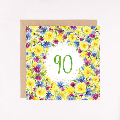 Age 90 Foil Greetings Card