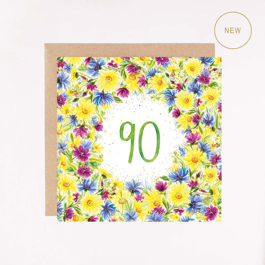 Age 90 Foil Greetings Card